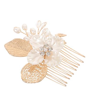 Gogogmee Gold Leaf Side Comb Hair Comb Clip Wedding Bride Headpiece Hair Accessories for Women Metal Hair Comb Bridal Hair Clips Women Hair Pin Comb for Bridesmaid Hair Side Comb for Women