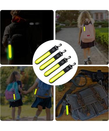 Sylanda LED Flashing Lights for School Bags | 4-Piece Waterproof Reflector Set | Safety Lights for Kids' Backpacks | Ideal for Hiking & Jogging - Yellow - Buy Online on SooperMarket.com