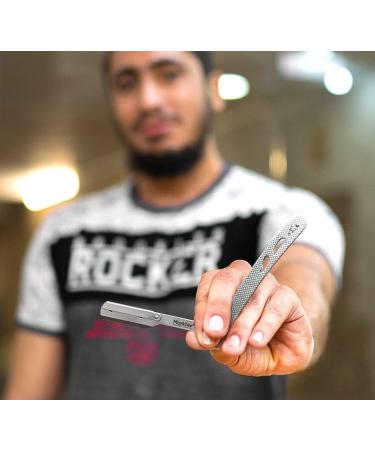 MARKHOR Cut Throat Razor Kit Stainless Steel Straight Razor - Professional Barber Razor Premium Quality Straight Edge Razor Moustache & Beard Shaving Razor Single Blade Razor Polish Stainless Steel - Buy Online on SooperMarket.com