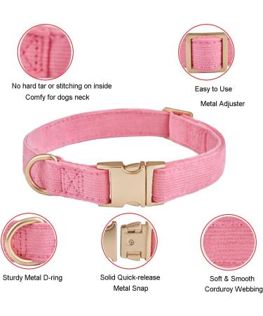 YUDOTE Ultra-Soft Dog Collar for Small Dogs | Natural Cotton Cord Sensitive Skin Pink S (1 Pack) - Ideal for International Shipping - Buy Online on SooperMarket.com
