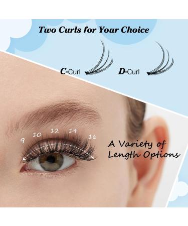 300 Pcs 20D D-Mix Individual Lash Clusters 9-16mm - DIY Eyelash Extensions for Dramatic Volume - Self Application at Home - Buy Online on SooperMarket.com