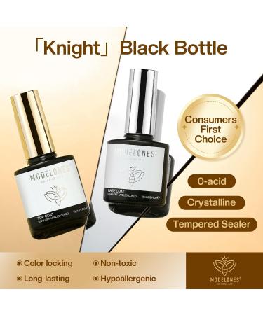 Modelones Gel Nail Polish Top and Base Set - 2x15ml No Wipe Kit for Long Lasting Glossy Manicure - Buy Online on SooperMarket.com