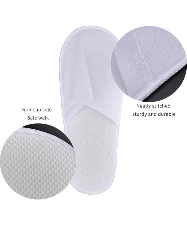 KRISMYA 24 Pairs Spa Slippers - Non-Slip Disposable Closed Toe Slippers for Men and Women | Ideal for Hotel, Home, Guest Use - White - Buy Online on SooperMarket.com