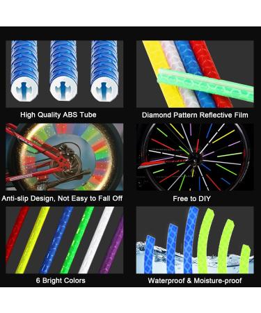 Ruijie Spoke Reflectors Bike Set - 72 Pieces Reflective Stickers for 360 Visibility | Enhance Safety & Style - Buy Online on SooperMarket.com