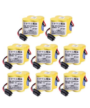 8 Pack 4400mAh BR-2/3AGCT4A 6V Replacement Battery for FANUC A98L-0031-0025 CNC System Non-Rechargeable