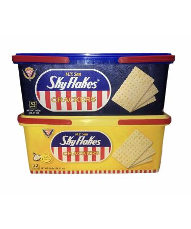 M.Y. San Skyflakes Crackers: Original & Garlic Flavor Duo - Buy Online on SooperMarket.com