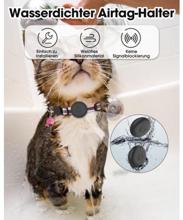 Simplethings Waterproof AirTag Dog Collar | Anti-Loss Silicone Cover for Cats & Dogs | Compatible with Apple AirTag | Pink & Purple S-12mm - Buy Online on SooperMarket.com