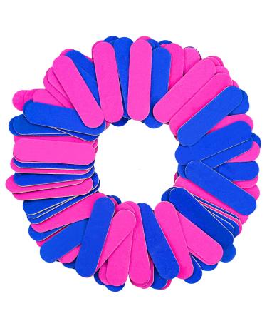 100PCS Nail File Set Disposable Mini Nail File 180/240 Professional Care Mini Nail Files Double Sided Emery Board Buffer Set Grit Double Sided Emery Board for Manicure Nail Studio Home Nail Care