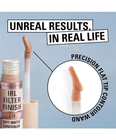 Makeup Revolution IRL Filter Finish Soft Matte Concealer C6.5 - 6g Pack | Medium to Full Coverage for Light to Medium Skin Tones - Buy Online on SooperMarket.com