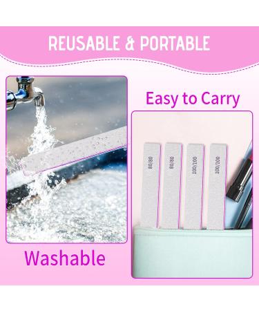 Professional 80/80 Grit Nail Files - Double Sided Emery Board for Acrylic and Gel Nails - Coarse Nail File for Home and Salon Use - 50pcs - Buy Online on SooperMarket.com