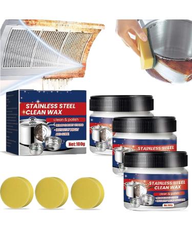 GeRRiT Stainless Steel Cleaning Paste Stainless Steel Cleaner and Polish Rust Remover for Metal Powerful Cookware Polish Wax for Grease Oven Sink