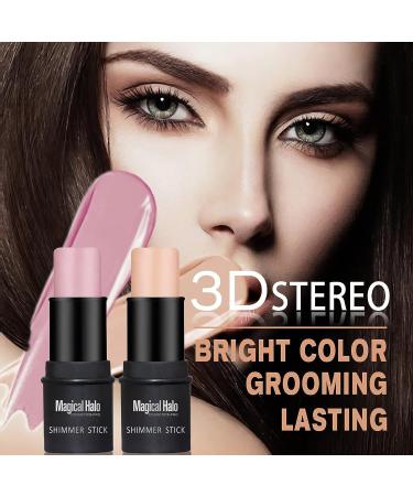 Sumeitang 4 Pcs Waterproof Highlighter, Shimmer Illuminator, and Blush Stick Set - Cruelty-Free Face Contour Cosmetics for Effortless Blending and Colorful Glow - Buy Online on SooperMarket.com