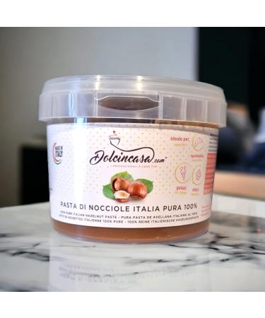 Dolcincasa-Com 100% Pure Roasted Hazelnut Cream - Gluten-Free Ice Cream & Coffee Topping (500g) | All-Natural Confectionery Filling - Buy Online on SooperMarket.com