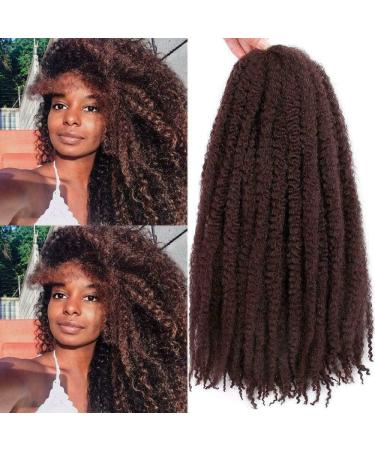 20 inch Afro Kinky Curly Twist Crochet Braid Ombre Synthetic Braiding Hair Extension 100grams by ruech (33 Auburn Chestnut)