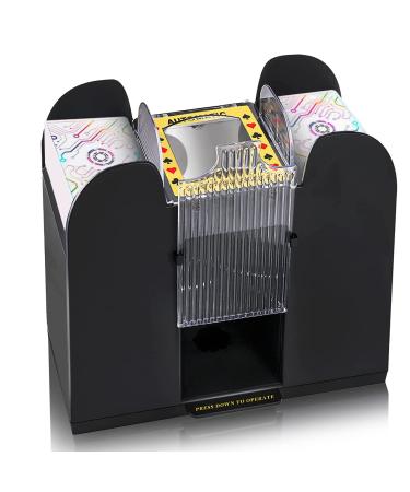 Nileole 2/6 Decks Automatic Card Shuffler, Electric Shuffler for UNO, Phase 10, Skip-Bo, Texas Hold'em, Poker, Home Card Games, Cards Against Humanity 1-6 Deck