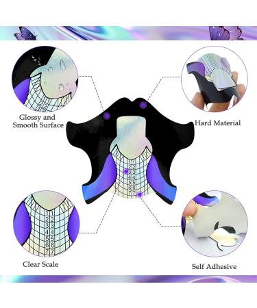 100pcs Reusable Sticky Nail Forms for Builder Gel & Acrylic Nails - Self-Adhesive Sturdy Nail Extension Molds | NTF050 - Buy Online on SooperMarket.com