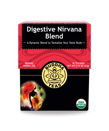 Buddha Teas Organic Digestive Nirvana Blend - OU Kosher, USDA Organic, CCOF Organic, 18 Bleach-Free Tea Bag
