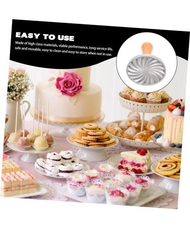 Ciieeo 3pcs Biscuit Mold Round Crackers Chocolate Sugar Cookie Fondant Making Molds Cookie Embosser DIY Cookie Stamp Embossing Cookie for Baking Mooncake Tool Hamburger Zinc Alloy Butter - Buy Online on SooperMarket.com