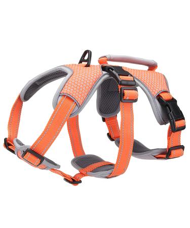 BELPRO Multi-Use Support Dog Harness Escape Proof No Pull Reflective Adjustable Vest with Durable Handle Dog Walking Harness for Big/Active Dogs (Orange M) M (Pack of 1) Orange