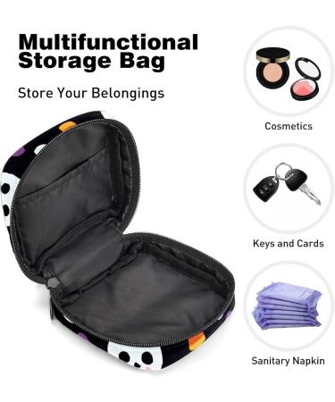 Halloween Skull Black Sanitary Napkin Storage Bag - Portable Period Bag for Women and Teen Girls - Multi-colored - 1Pcs - Buy Online on SooperMarket.com