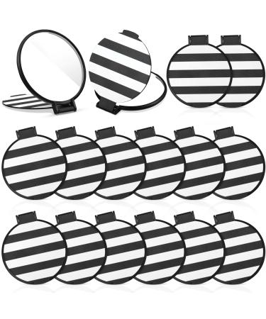 Yookeer 16 Pieces Handheld Compact Mirror Stand Round Makeup Mirror Portable Travel Small Pocket Mirror
