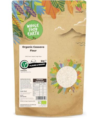 Wholefood Earth Organic Cassava Flour 2 kg | GMO Free | Vegan | High Fibre | Certified Organic 2kg