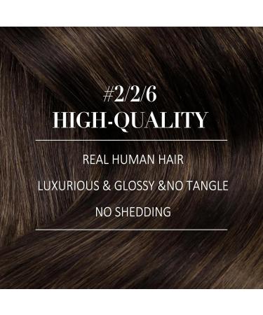 Youngsee Clip-In Ombre Real Hair Extensions - Dark Brown to Middle Brown 35cm 120g (7PCs) - Thick Remy Hair for Women - Buy Online on SooperMarket.com