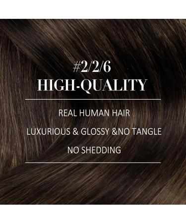 Youngsee 40 cm Brown Ombre Clip-In Extensions - Real Hair 120g 7 Pieces - Smooth & Easy Clips - Buy Online on SooperMarket.com