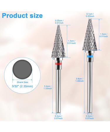 Diesisa 2 Pack Nail Drill Bits for Acrylic Nails - 3/32 Shank, Professional Electric Bits for Home Salon, Fine+Medium, Nib - Buy Online on SooperMarket.com