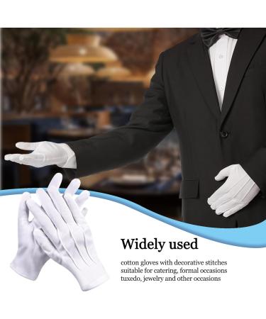 Omjmyy White Gloves - 6 Pairs of Sweatproof Nylon Gloves for Women & Men | Perfect for Skin Care Evening Wear Cosplay & Jewelry Inspection - Buy Online on SooperMarket.com