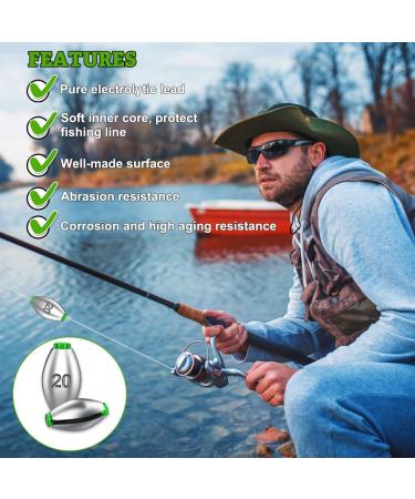 Editbar 55-Piece Punch Fishing Lead Set - Sinker Weights for Outdoor Sports | 2g to 20g Fishing Essentials - Buy Online on SooperMarket.com