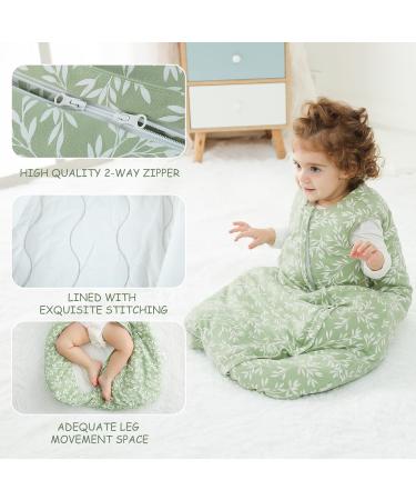 Looxii 3.5 TOG 100% Cotton Baby Sleeping Bag | Newborn Sleepsack for Boys and Girls 12-18 Months | Soft Wearable Blanket | Green Leaf Design - Buy Online on SooperMarket.com