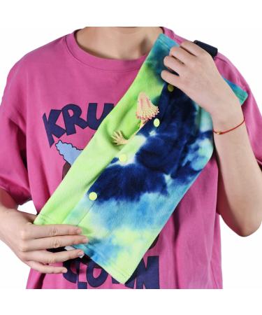 LIKZINWA Adjustable Small Animal Sling Carrier for Bearded Dragons Lizards and Small Reptile (Blue-Green)