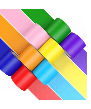 CHIYUNS Colored Masking Tape Rolls, 2 inch Wide Total 240 ft Long, Craft Tape Color Painters Tape Colorful Art Tape Rainbow Labeling Tapes Marking Tape for Kids Crafts Moving Classroom, 8 Colors 2 inch Wide x 10 Yards Long x 8 Rolls 8 Colors