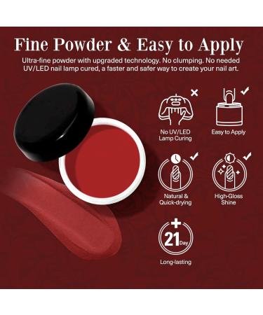 Christmas Dip Powder Set - Red Green Golden Glitter - No Lamp Cure - Fine Dipping Powder - Even & Smooth Finish - 6pcs-10g/box - Buy Online on SooperMarket.com