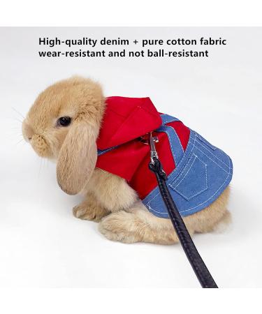 Adjustable Soft Rabbit Dishes & Leash Set for Small Pets - Perfect for Rabbits Cats & Guinea Pigs (Red M) - Buy Online on SooperMarket.com