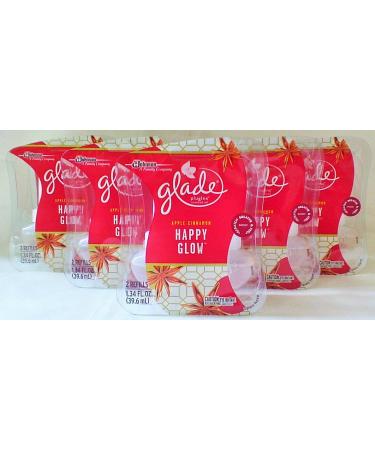 10 Glade Plugins Scented Oil Refills Apple Cinnamon Happy Glow 5 Twin Packs New