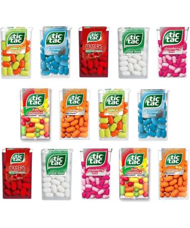 vapewaves 15 Mixed Tic Tac Various Flavors Collection- Fresh mint Intense Mint Orange Coca Cola Strawberry Fields Mixed Mixed 1 Count (Pack of 15)