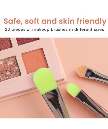 Soft Safe Fiber Makeup Brush Set - 20 Pieces for Eye Shadow & Blush - Best Quality Beauty Tools for International Shipping - Buy Online on SooperMarket.com