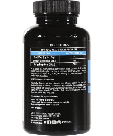 Animology Senior Dog Food Supplement - 60 Capsules (ANM0240) | Support Your Aging Pet's Health - Buy Online on SooperMarket.com