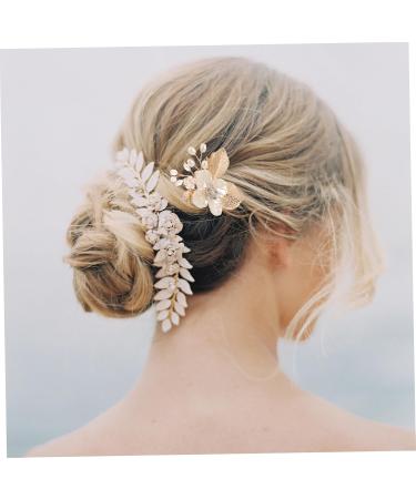 PLAFOPE Gold Leaf Side Comb Metal Hair Comb Hair Side Comb for Women Hair Comb Clip Comb Clips for Hair Leaf Hair Accessories Girl Headpiece Wedding Bride Headpiece Side Comb Headpiece - Buy Online on SooperMarket.com