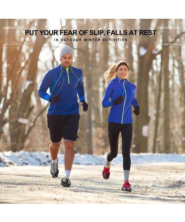 Rhino Valley Ice Cleats Spikes Crampons - Stainless Steel Ice Grips for Men & Women - Anti Slip Traction Cleats for Hiking & Outdoor Activities - Buy Online on SooperMarket.com