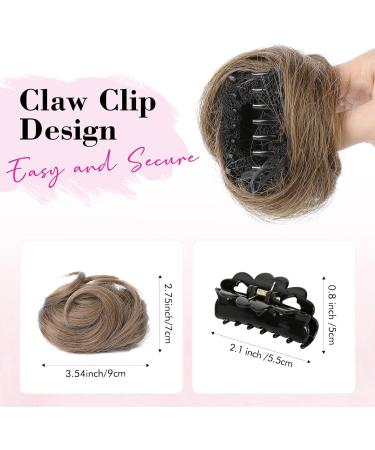 REECHO 2 PCS Mini Claw Clip in Messy & Cat Ears Hair Bun Extensions Wig Accessory Updo Hairpieces for Women Girls (Pack of 2-3.5" Wavy Ginger Brown) Pack of 2 - 3.5" Wavy Ginger Brown - Buy Online on SooperMarket.com