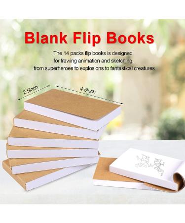 14 Pack Blank Flipbooks - 840 Sheets (1680 Pages) for Animation & Sketching | 120GSM No Bleed Drawing Paper - Sewn Binding | 4.5 x 2.5 - Buy Online on SooperMarket.com