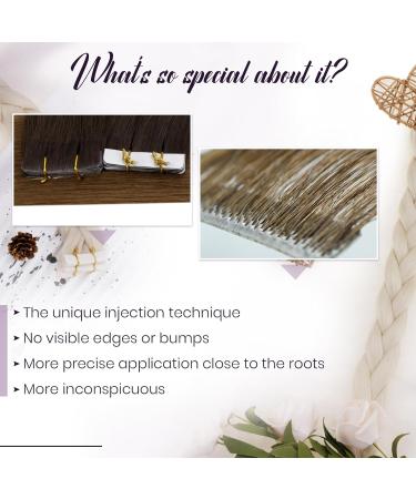 LAAVOO Virgin Tape Extensions | Real Hair Ombre Brown Seamless 45cm | Invisible Balayage Extensions | 5PCS 12.5g | Premium Quality - Buy Online on SooperMarket.com