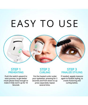 USB Electric Heated Eyelash Curler Heated Eyelash Curler Professional Eyelash Curler Electric Eyelash Curler Heated Eyelash Curler eyelash curler for beautifully curled eyelashes(White pearl) - Buy Online on SooperMarket.com