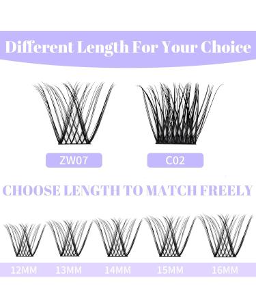 Individual Lashes 0.07mm Cluster D Curl 12-16mm Mixed Long Reusable Soft Wispy DIY Lash Extensions - Buy Online on SooperMarket.com