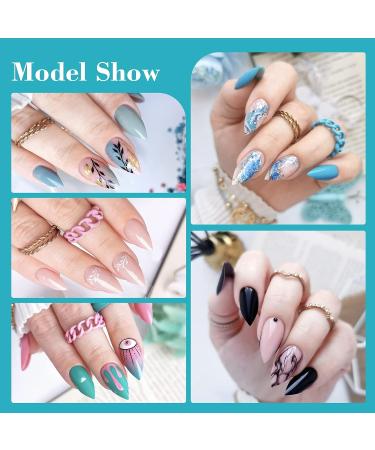 500PCS Short Stiletto Nail Tips for Acrylic Nails - Clear Almond Fake Nails - Half Cover Nail Extension Tips - 10 Sizes with Box - Buy Online on SooperMarket.com