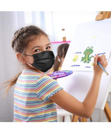 100 Pack Kids Black Disposable Face Masks - 3 Ply Individually Wrapped Non-Woven Masks for Boys and Girls - Buy Online on SooperMarket.com