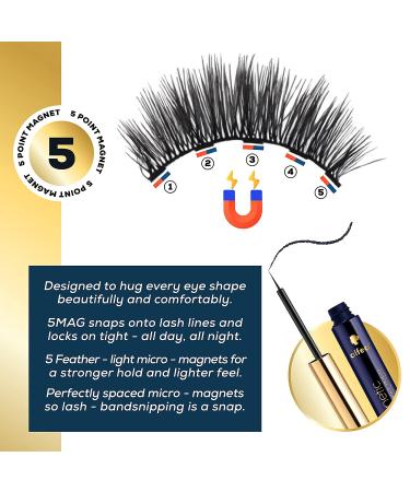DUXEC Magnetic Eyelashes with Eyeliner Kit - 7 Reusable 3D Natural Look Pairs | Waterproof, Easy to Wear, No Glue Needed | Includes Tweezers (Pack of 1) - Buy Online on SooperMarket.com